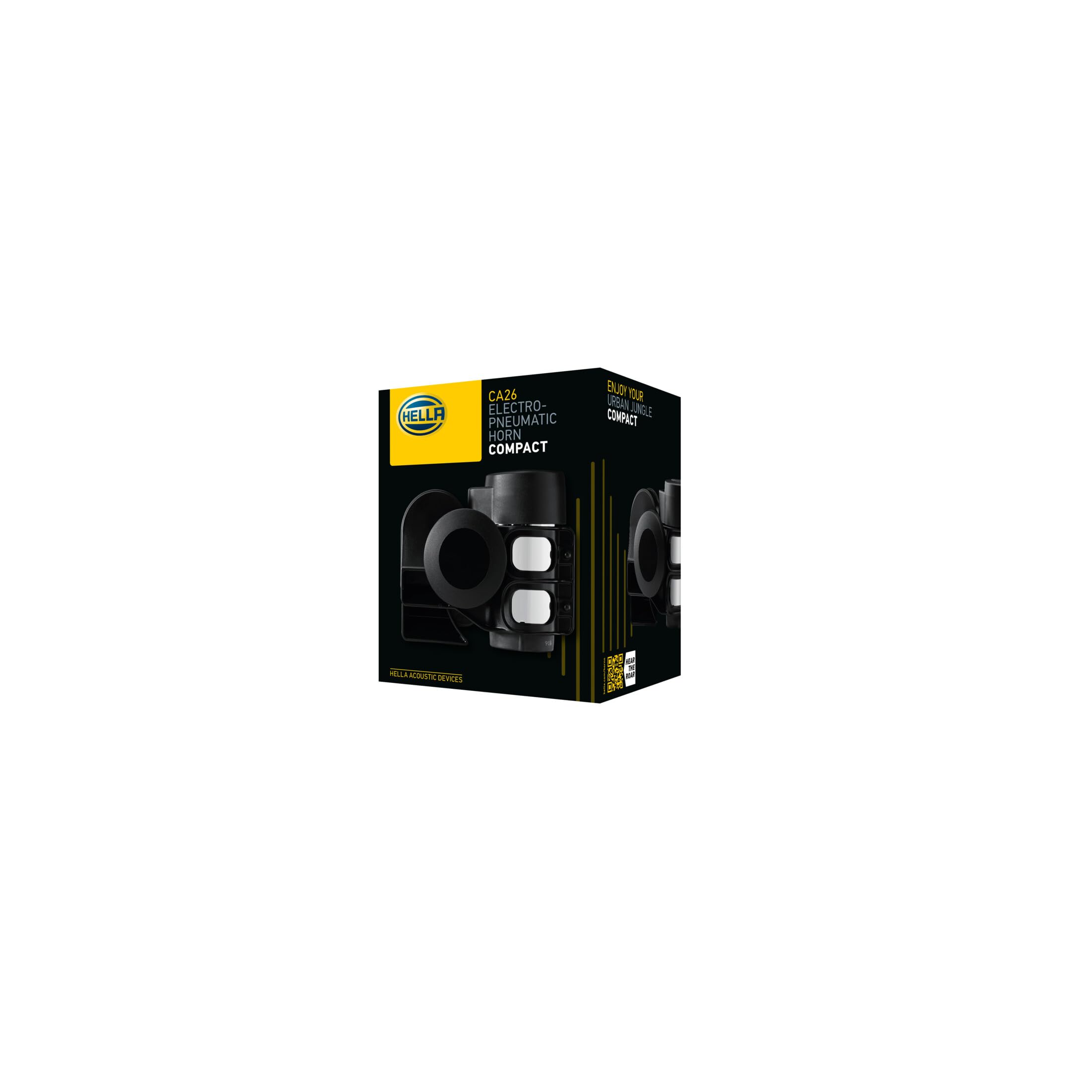 HELLA Clacson CA26,12V,115dB(A),Gamma frequenze,520/660Hz,Tono alto,elettrico-pneumatico,Colore alloggiamento/sede,nero,Quantità,1,3PB 013 410-081