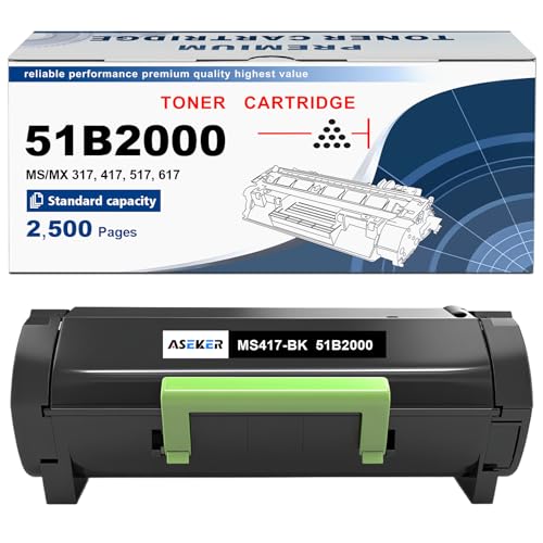 Compatible 51B2000 51B00A0 Tóner Cartucho 2500 Páginas Negro Compatible para Lexmark MS317 MS317DN MS417 MS417DN MS517 MS517DN MS617 MS617DN MX317 MX317DN MX417 MX417DE MX517 MX517DE MX617 MX617DE