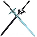 damdos Halloween Prop PU Foam 31.5inch Dark Repulser Kirito Kirigaya Sword Kirigaya Kazuto Halloween Cosplay Yuuki Asuna Black Sword(2pcs/Sets)