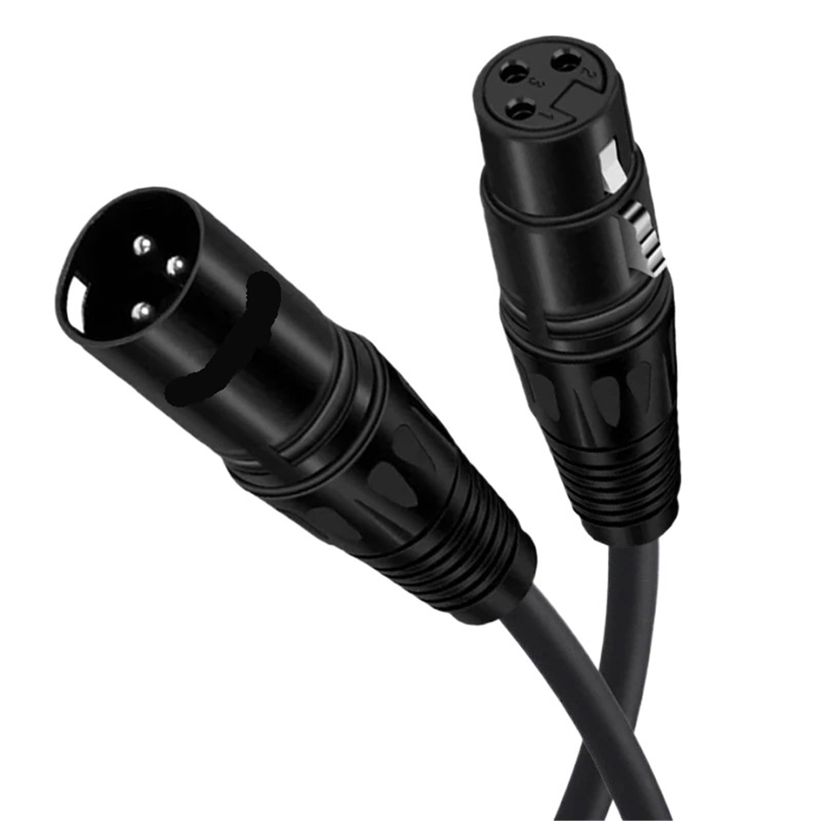 2 szt. 3-pinowy czarny XLR męski na żeński zbalansowany kabel audio do mikrofonu XLR Mic Patch for Głośnik Zasilany LED Efektor Aqualizer Mixer (1 m)
