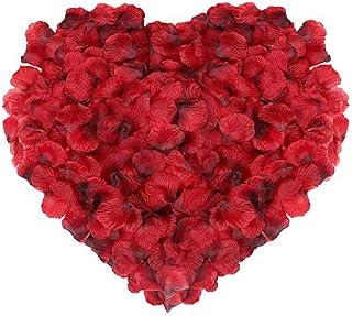 Naler 2000pcs Red Artificial Silk Rose Petals for Valentines Day, Propose, Wedding Flowers, Confetti, Table Scatter