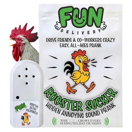 Fun Rooster Sucker Hidden Prank Noise Maker, Loud Random Sounds