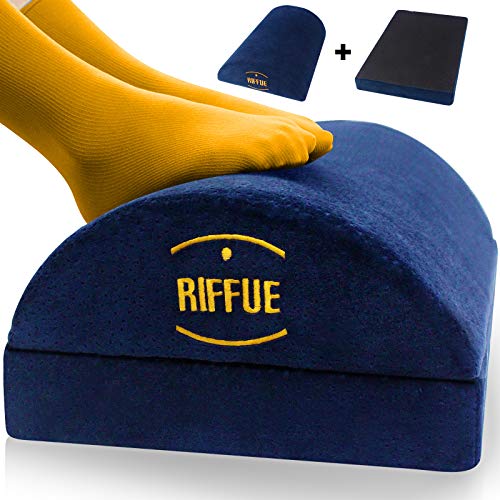 Adjustable Foot Rest Under Desk Non-Slip Half-Cylinder Footstool Footrest Ergonomic Soft Foam Velvet Footrest Cushion Reduces Pressure on Legs, Ideal for Airplane, Travel, Home and Office