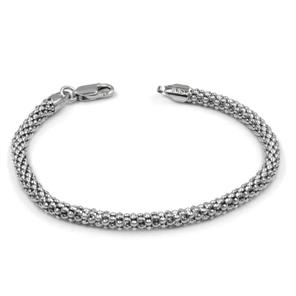 Bracciale in Argento Sterling 925 Maglia Pop Corn