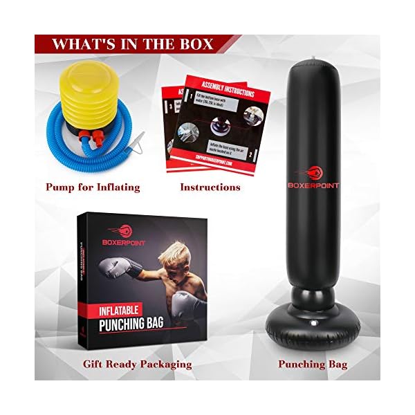 Inflatable-Punching-Bag-for-Kids-63-High-Boxing-Blow-Up-Training-Bag-with-Stand-Strong-Kid-Bop-Bag-for-Kickboxing-Practice-Bounce-Back-Freestanding-Punch-Bag-Gift-Set Boxerpoint Inflatable Punching Bag for Kids 3-8 Years Old, 63-inch Freestanding- Girl, Boy Birthday Gifts, Kid Standing Bag for Training Karate, Taekwondo, MMA, Martial Arts- Kicking Bag Toy Ages: 3-8