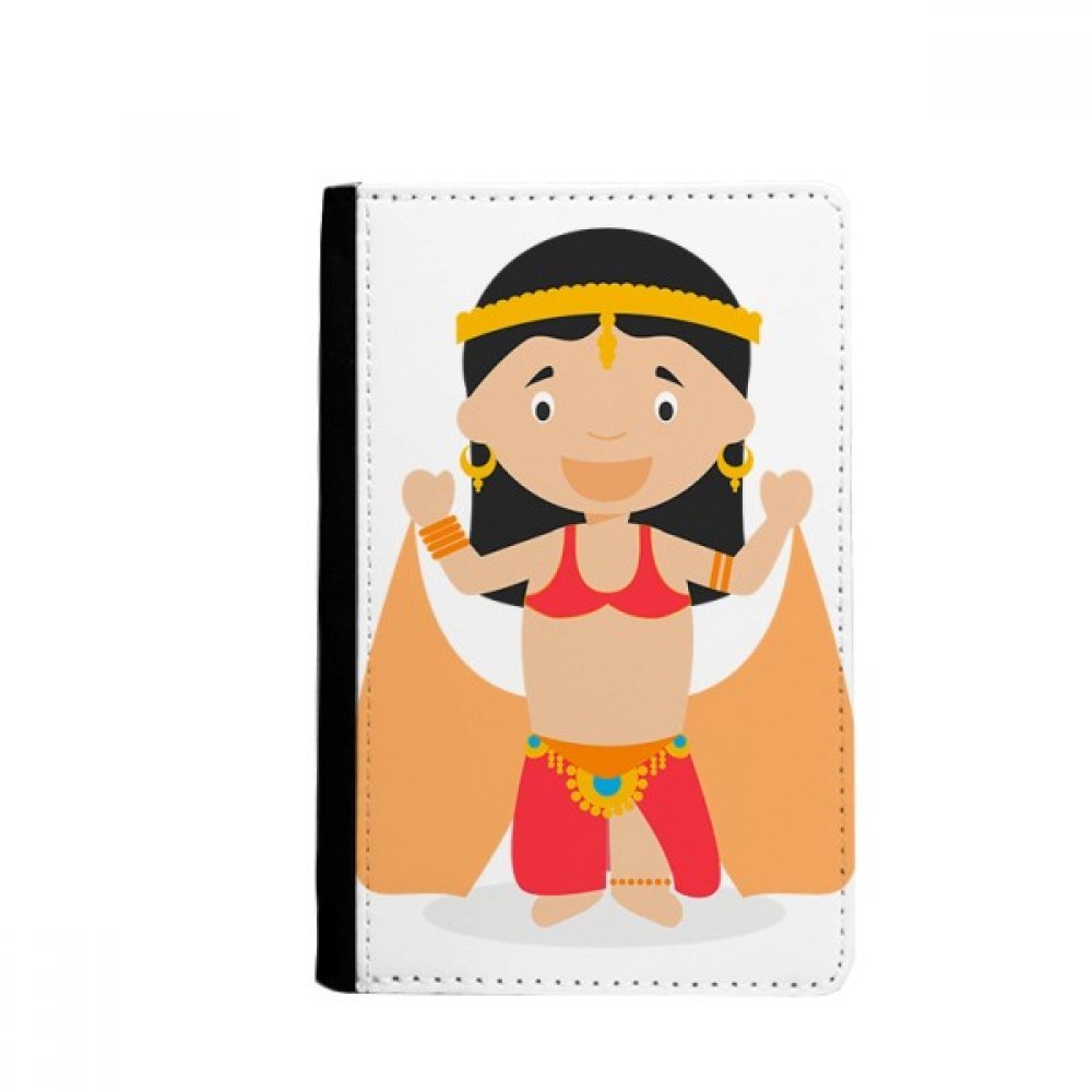 Traditional Oriental Dancer Cartoon Passport Holder Notecase Burse Wallet Cover Card Purse