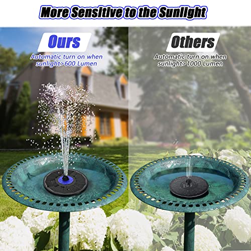 Szmp Solar Fountain 2023 Upgrade, 3.5W Solar Powered Bird Bath Fountains With Flower, Outdoor Water Feature Solar Fountain Pump With 7-In-1 Nozzles, 4 Fixed Pipes For Humingbirds, Garden, Pool, Pond #TOP4