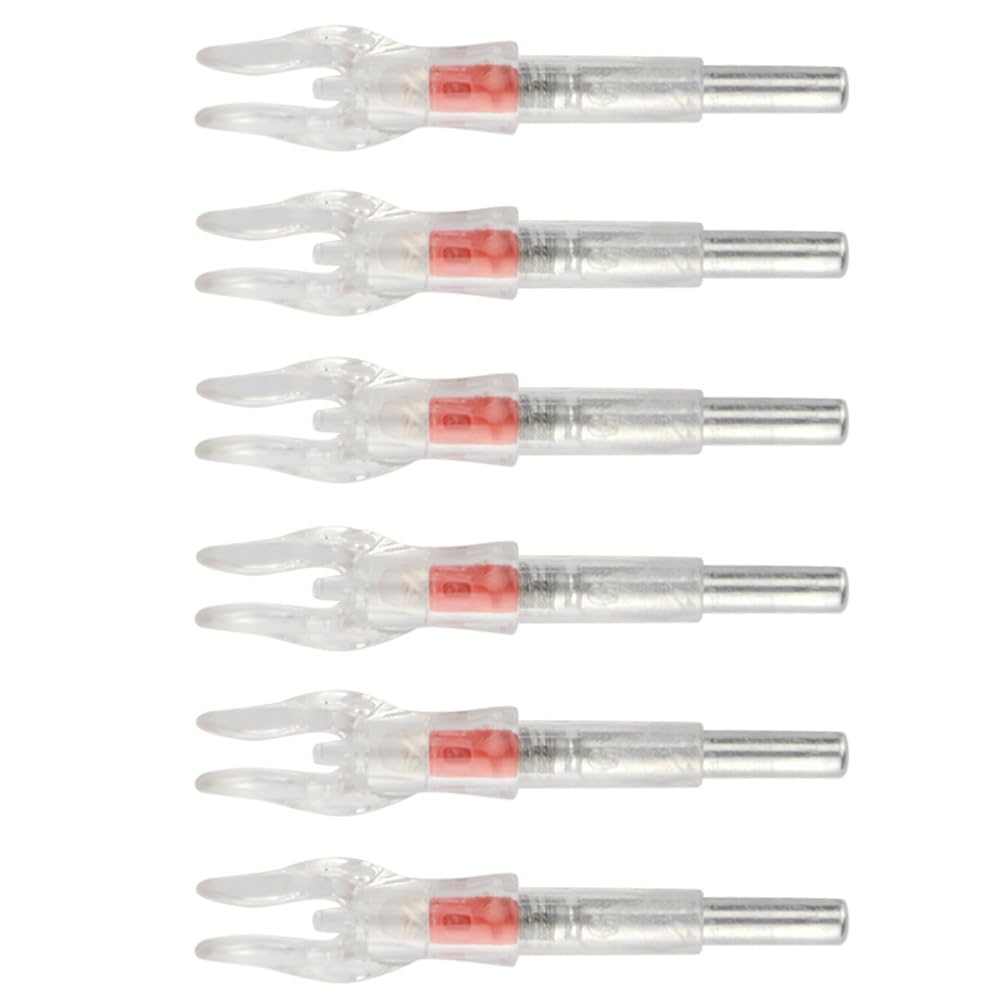 FQH 3pcs Archery LED Lighted Arrow Nocks - 4.2mm Automatic Tail Design for Bow Arrow Shafts, Improved Arrow Visibility (RED)