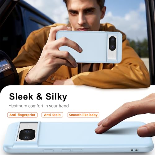 Image of X-level for Google Pixel 8 Case Slim Fit Soft Flexible TPU [Guardian Series] Ultra-Thin Grip Matte Finish Coating Phone Back Cover Light Shockproof Protective Case for Women Men-Lightblue