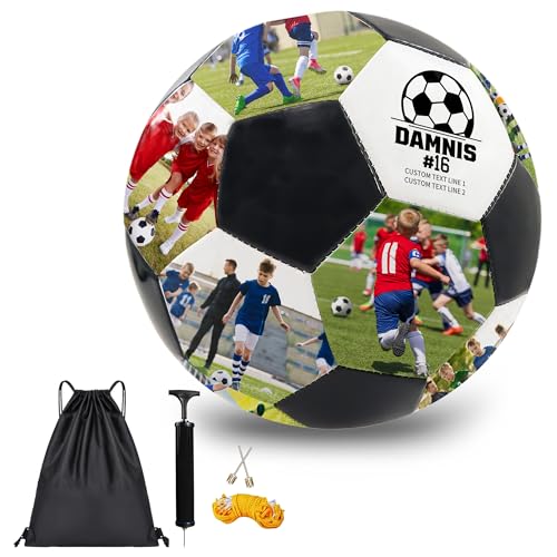 FCLYDER Custom Photo & Name Soccer Ball Gift