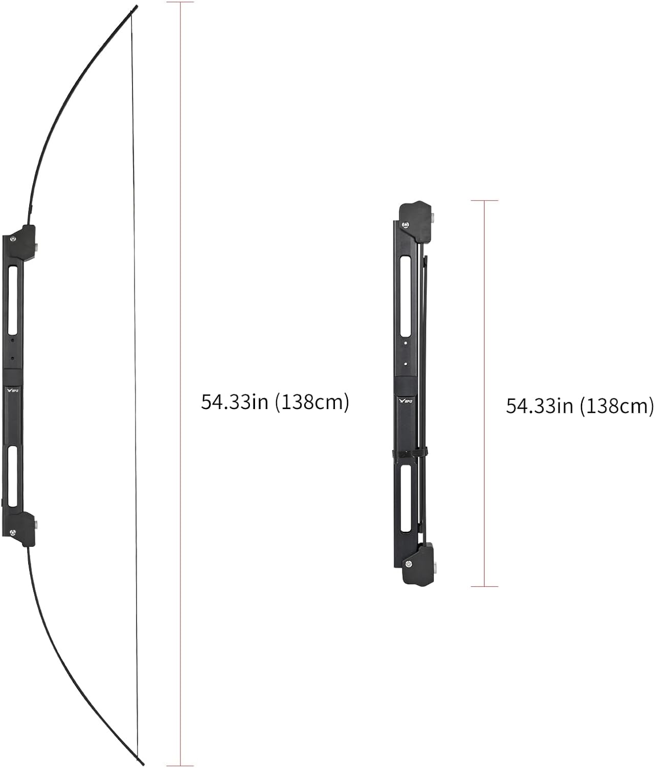 Archery Portable 55" Folding Bow Recurve Bow Set for Right and Left Hand Archer Outdoor Hunting Practice and Target Shooting