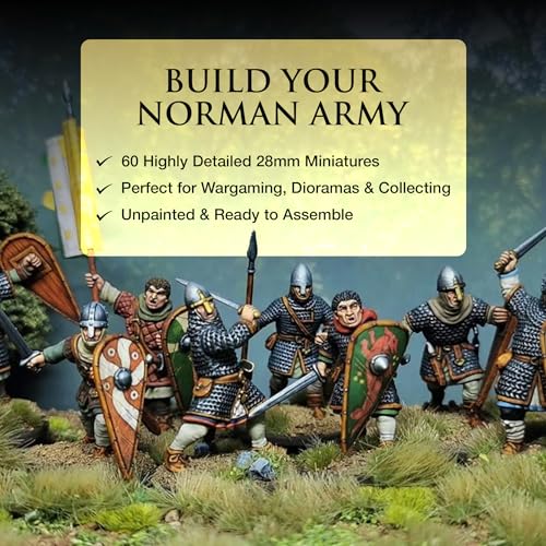 Figuras Norman Infantry Miniaturas 28mm 60 Piezas miniatura 2