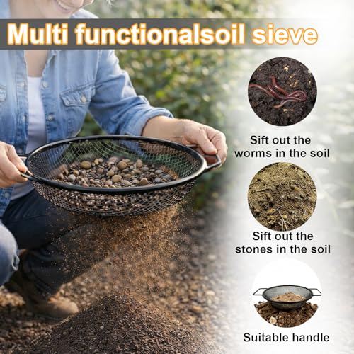 2 PCS Tamiz de Suelo para Jardinería con Mango Negro miniatura 6