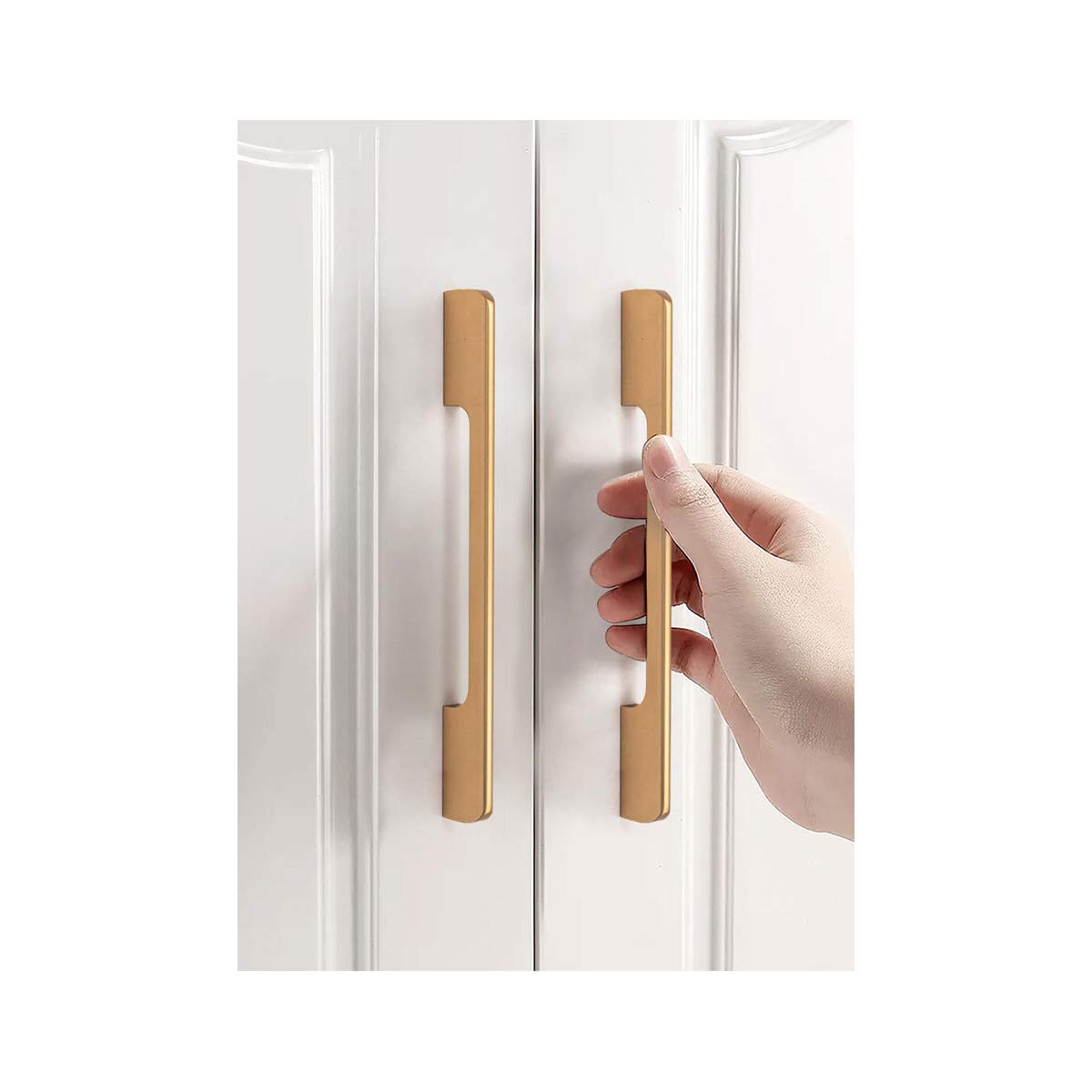 Cabinet Handle Gold Door Knob Straight Handle Drawer Cupboard Wardrobe Kitchen Windows Pulls Handles 146mm Length (Hole Centers 128mm) - Image 3