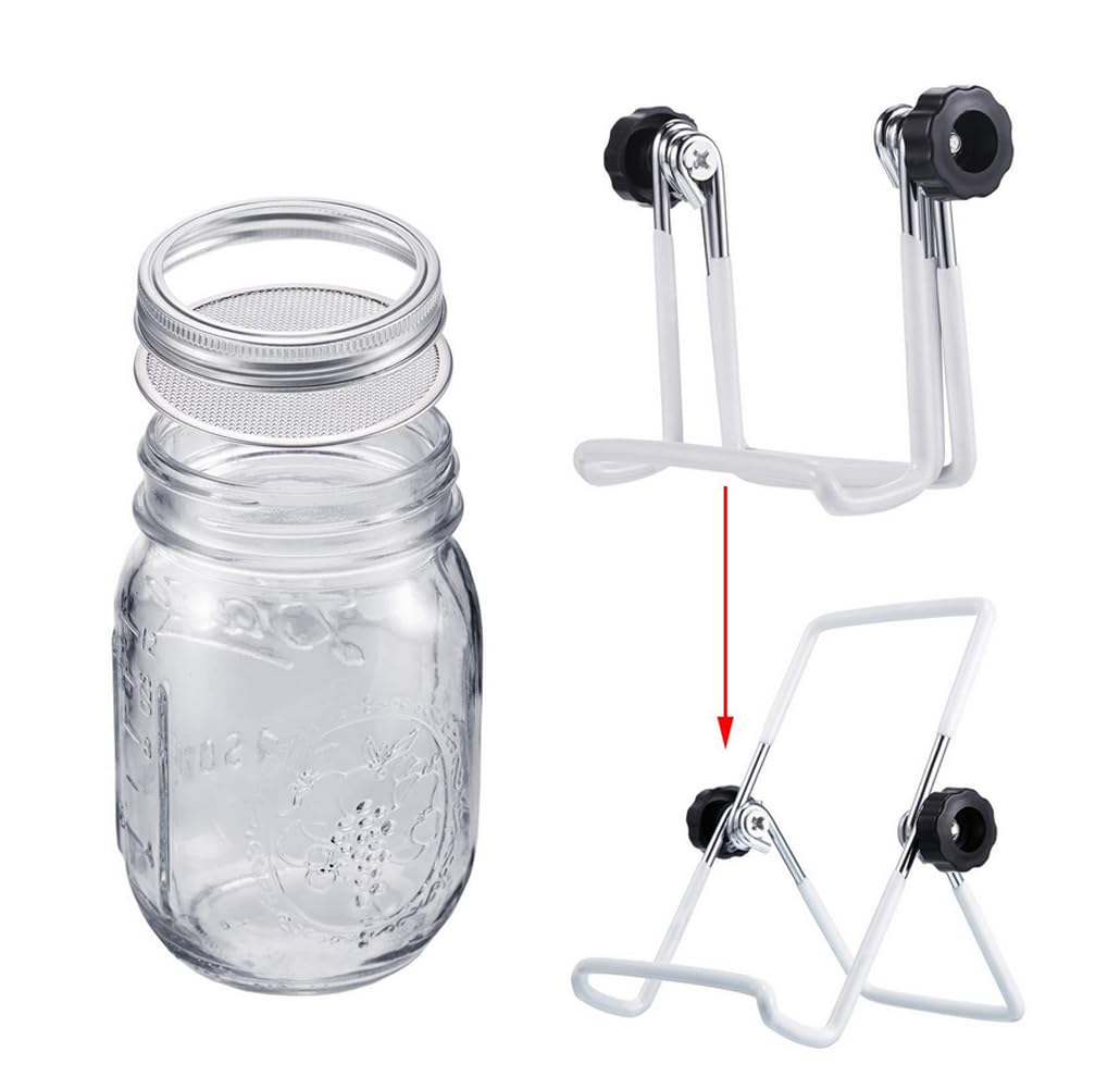 Lulonpon Kit De 4 Bocaux De Germination, 4 Bocaux Mason à Large