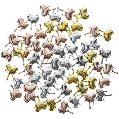 FOMIYES Unique Heart Shape Nail Charms 60pcs Nail Art Charm Diy Manicure Accessories