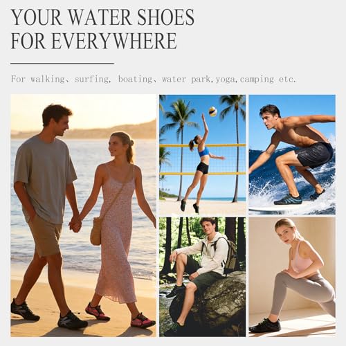 Image of LIZRHA Water Shoes for Men and Women Quick Dry Aqua Swim Barefoot Shoes for Outdoor Fishing Beach Pool Boat Surfing Walking Water Park and Yoqa Activities