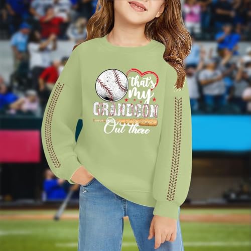 Kids Girls Boys Baseball Crewneck Sweatshirt Tween Baseball Graphic Pullover Casual Cotton Athletic Pullover Sweatshirt4