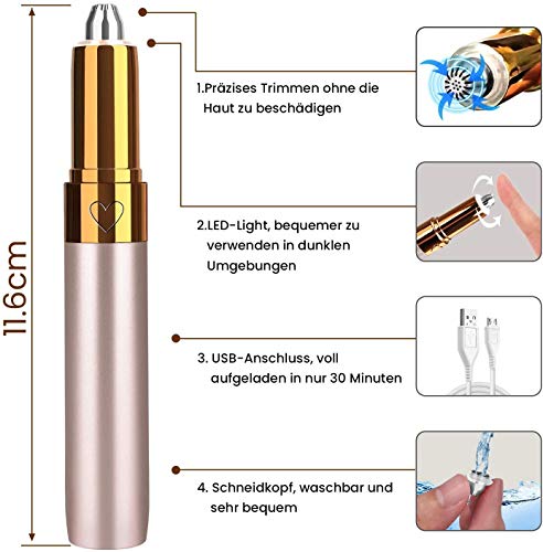 Elektrisch Augenbrauentrimmer USB Augenbrauen Rasier für Damen Gesichtshaarentferner - Image 4