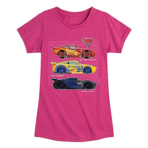 Disney - Cars - Side Profiles Grid - Toddler and Youth Girls Short Sleeve Graphic T-Shirt