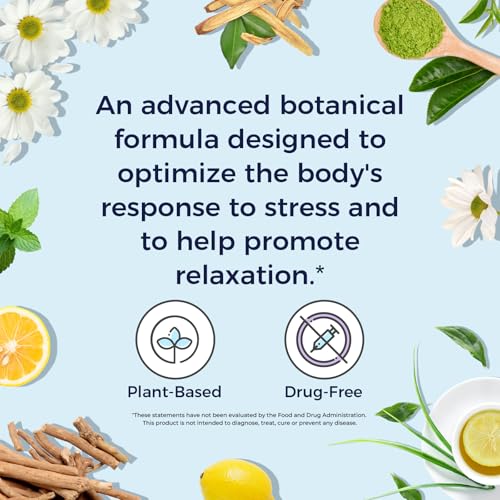 Vitalitown Stress Support Supplement, Calming Blend of Ashwagandha, GABA, L-Theanine, Lemon Balm, Natural Cortisol Response, Ease Stress & Tension, Promote Relaxation & Mental Focus, 60 Vegan Caps - Image 4