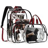 mommore Clear Backpack Durable Clear Bookbags Transparent Backpack for Work, Security