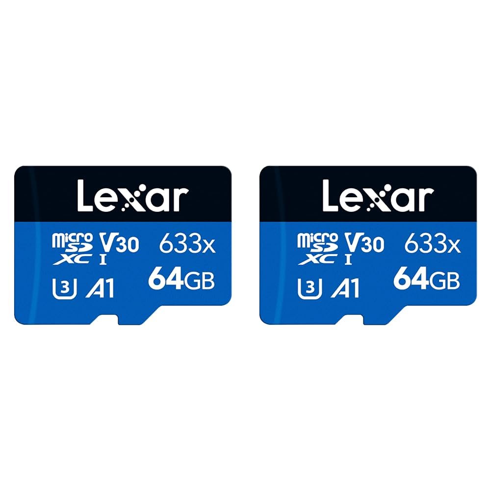 Lexar 633x 64GB Micro SD Card, microSDXC UHS-I Card W/O SD Adapter, microSD Memory Card up to 100MB/s Read, A1, Class 10, U3, V30, TF Card for Smartphones/Tablets/IP Cameras (LMS0633064G-BNNAA)