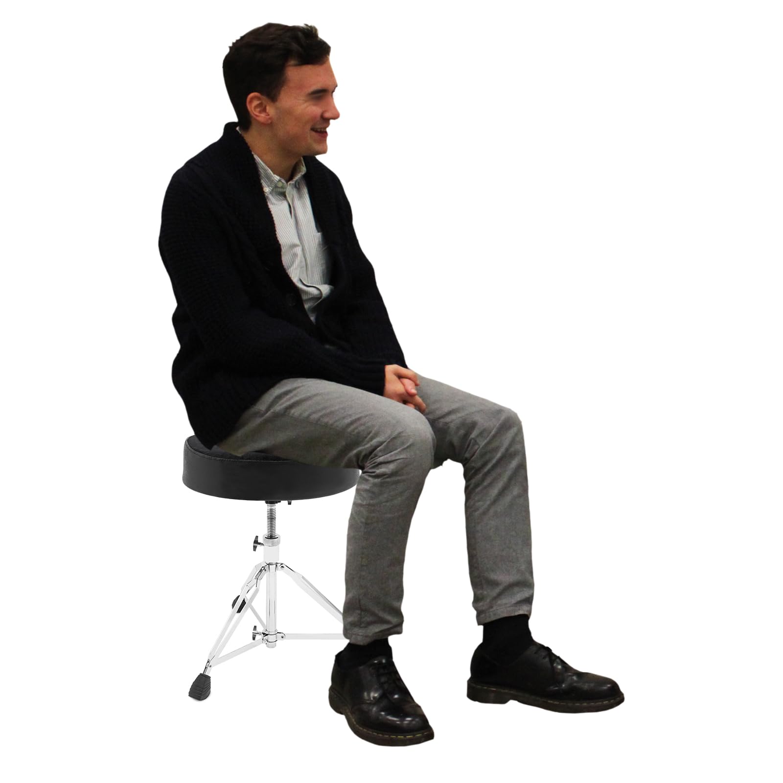 Taburete de tambor ajustable, taburete para batería con asiento acolchado, taburete de tambor regulable en altura, asiento redondo, asiento plegable para silla de tambor, C2D-000000