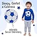 Bluenido 2-Piece Kids Summer Pajamas - 100% Cotton Pajama Set - Tag-Free Sleepwear Boys Pjs - Snug Fit Boy Clothes (12M - 8Y) Blue/Grey