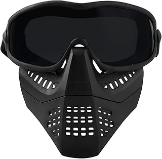 Máscara táctica Airsoft de media cara con gafas desmontables para caza, paintball, Halloween, cosplay, camuflaje