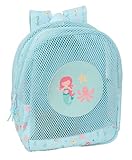 SAFTA SIRENA - Mochila Infantil de Playa, Anti Arena, con Asas, Fácil Limpieza, Ideal para Niños de Diferentes Edades, Cómoda y Versátil, 32x12x38 cm