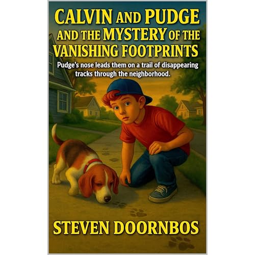 Calvin and Pudge and the Mystery of the Vanishing Footprints. A read to me book for kids 5-12 year old. Audiolibro Por Steven Doornbos arte de portada