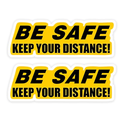 2pcs BE Safe Keep Your Distance Car Sticker, 5.91''x1.97'' Fun