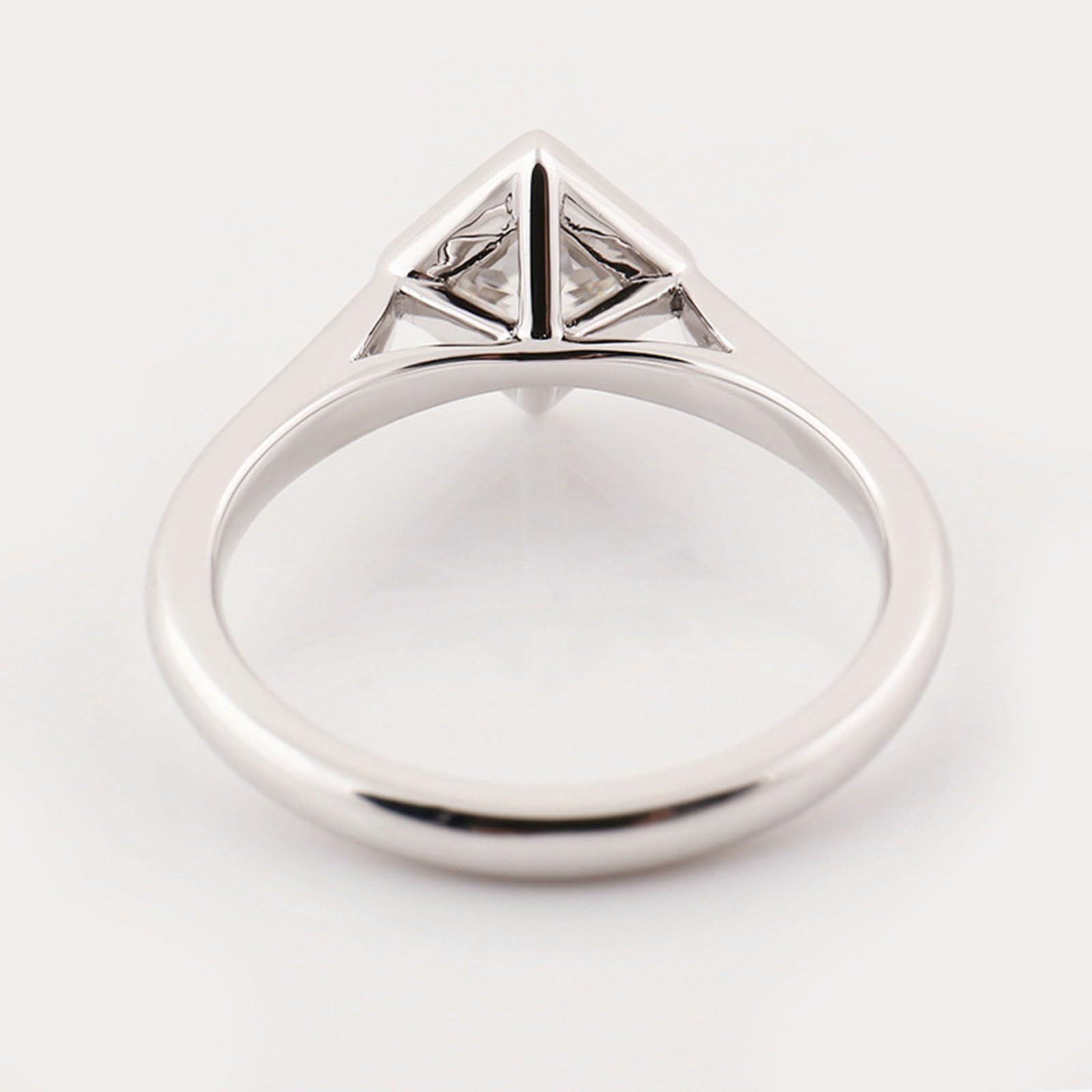 Beydodo Anello da donna in oro bianco, 750 585 375, da donna, solitario con moissanite quadrata, anelli di fidanzamento, senza nichel, misura 50 – 62, 12 (16,6), metallo prezioso Gemma, Moissanite