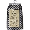 Primitives by kathy kitchen towel my cat and i talk about you  urban country home decor