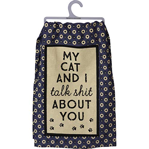 Primitives-by-Kathy-Kitchen-Towel-My-Cat-and-I-Talk-About-You Primitives by Kathy Kitchen Towel My Cat and I Talk About You