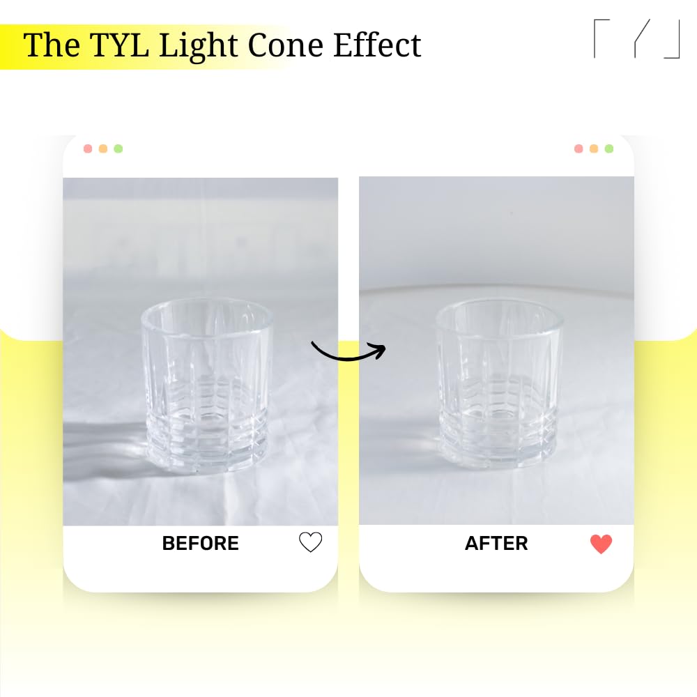 TYL Cône Lumineux Anti-Reflet - Diffuseur de Flash et Lumière pour Photographie de Produits - Alternative à la Boîte à Photos avec Diffusion à 360°