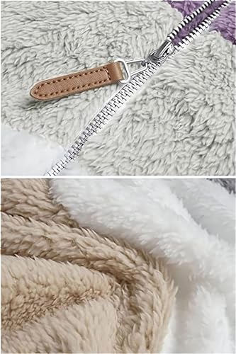 2024 New Rcontrasting Lamb Wool Padded Coat Sherpa Hoodie Lined Jacket Women Faux Fur Shearling Fleece Zip Shacket4