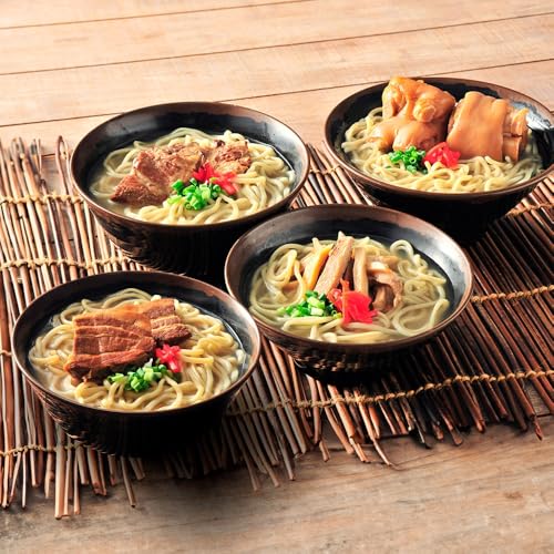 沖縄そば モチモチ生麺|食べ比べ4種セット 特製スープ付き【宮良そば】八重山・ラフテー・ソーキ・てびちそば 自家製 お店の味そのまま!簡単調理