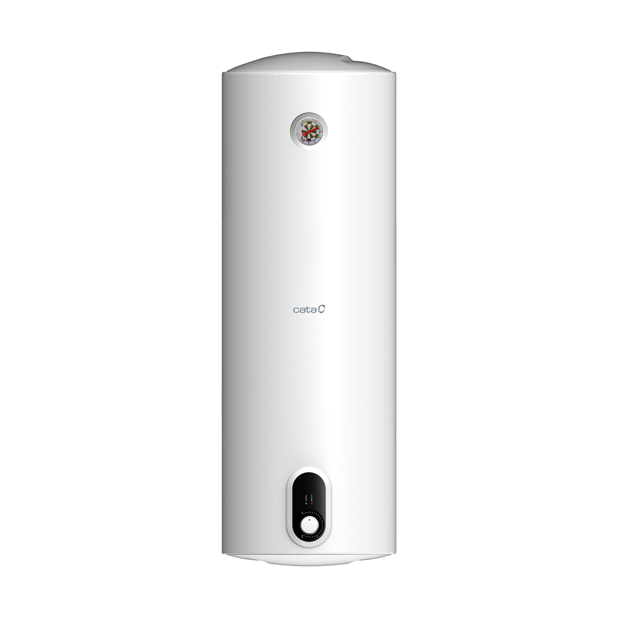 Cata CTRH-​80-​REV Termo Eléctrico Capacidad de 74 Litros Acero de Esmalte de Titanio Vitrificado a 850º C Dimensiones: 1030 x 385 x 385 mm Instalación Horizontal y Vertical Color Blanco