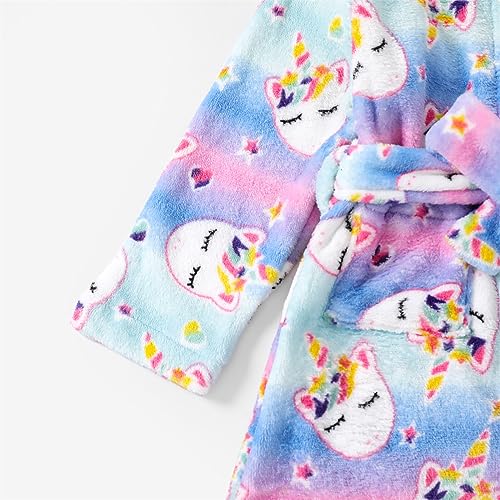 PATPAT Girls Robes Soft Fleece Bathrobe Gifts for Girls Sleepwear Housecoat with Pockets 2-14 Years4