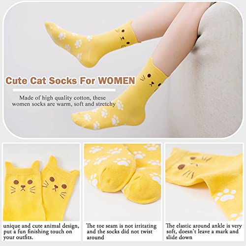 Ginmewrae Cat Socks Womens Fun Socks Cute Animals Novelty Casual Socks Funny Birthday Christmas Gifts for Cat Lovers4