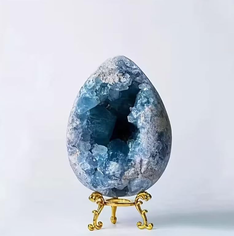 NIBHZ Pierre Brute Naturelle, minerai Brut, spécimen de géode de Cristal Bleu