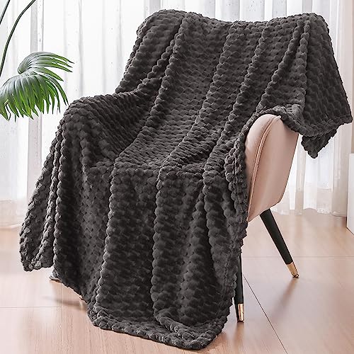 Exclusivo Mezcla Fleece Throw Blanket for Couch Extra Large Fuzzy Grey Bed Blankets - Image 2