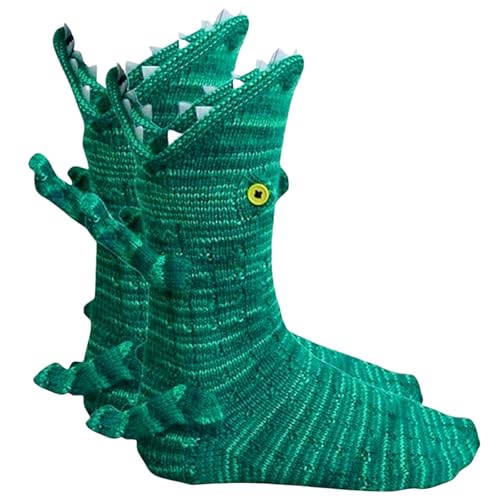 Aobiforu Calcetines de cocodrilo de Navidad de punto, calcetines