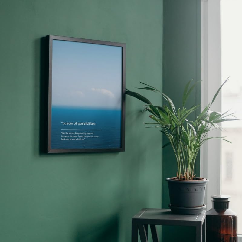 Image of Wall Framed Posters | 8x12 inch size | Motivational Quotes Posters |Ocean of Possibilities Motivational Wall Frame | Inspirational Quote Poster | Home & Office Wall Decor