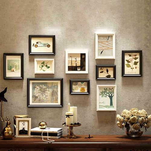 Juego de marcos de fotos de madera maciza para escaleras, fácil de instalar, duradero y decorativo, ideal para escaleras y decoración del hogar