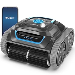 WYBOT S1 High-end Cordless Wall Climbing Robotic Pool Cleaner with APP Mode, Smart Mapping Tech, Lasts 180mins, Automatic Pool Vacuum Robot with Powerful Suction, Fast Charging Fit for Inground Pools