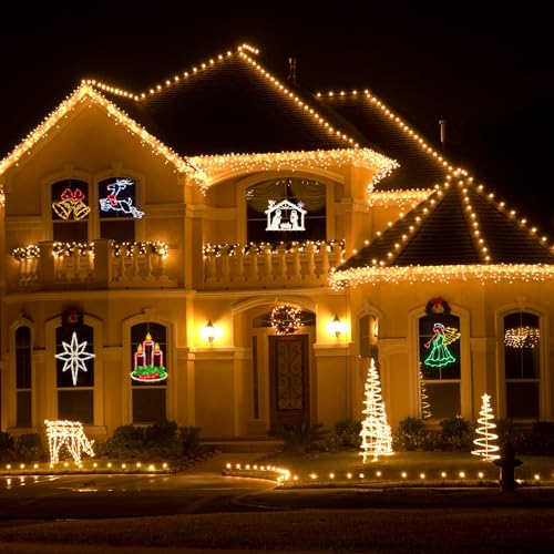 Silhouette de fenêtre de Noël grand format lot de 6 pièces