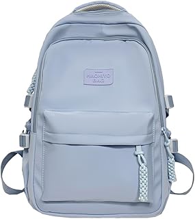 ARVALOLET Mochila escolar sencilla multicapa de color liso, multi bolsillos con cremallera, impermeable, para senderismo, viajes, camping